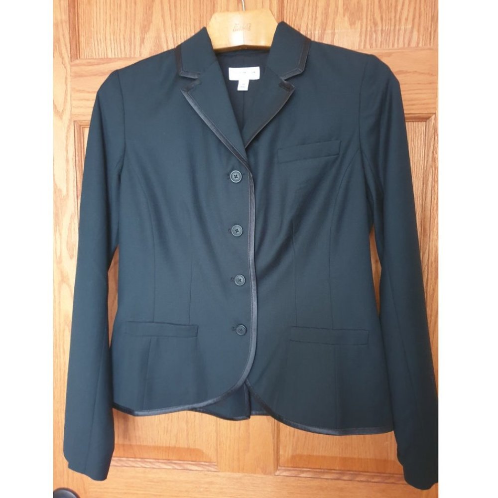 Isaac Mizrahi for Target black satin trimmed tailored Blazer size 10